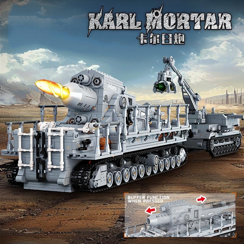 Railway Heavy Artillery Train Building Blocks Combat Vehicle Model Kit Collectible Hobby Gift For Military Enthusiasts