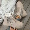 Women Ankle Boots  New Warm Plus High Top Cotton Shoes Fashion Platform Sports Shoes Waterproof Height Increased Snow Boots