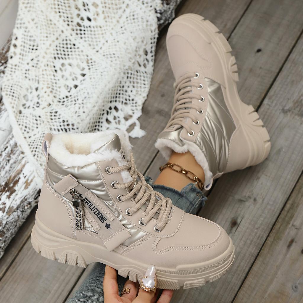 Women Ankle Boots  New Warm Plus High Top Cotton Shoes Fashion Platform Sports Shoes Waterproof Height Increased Snow Boots