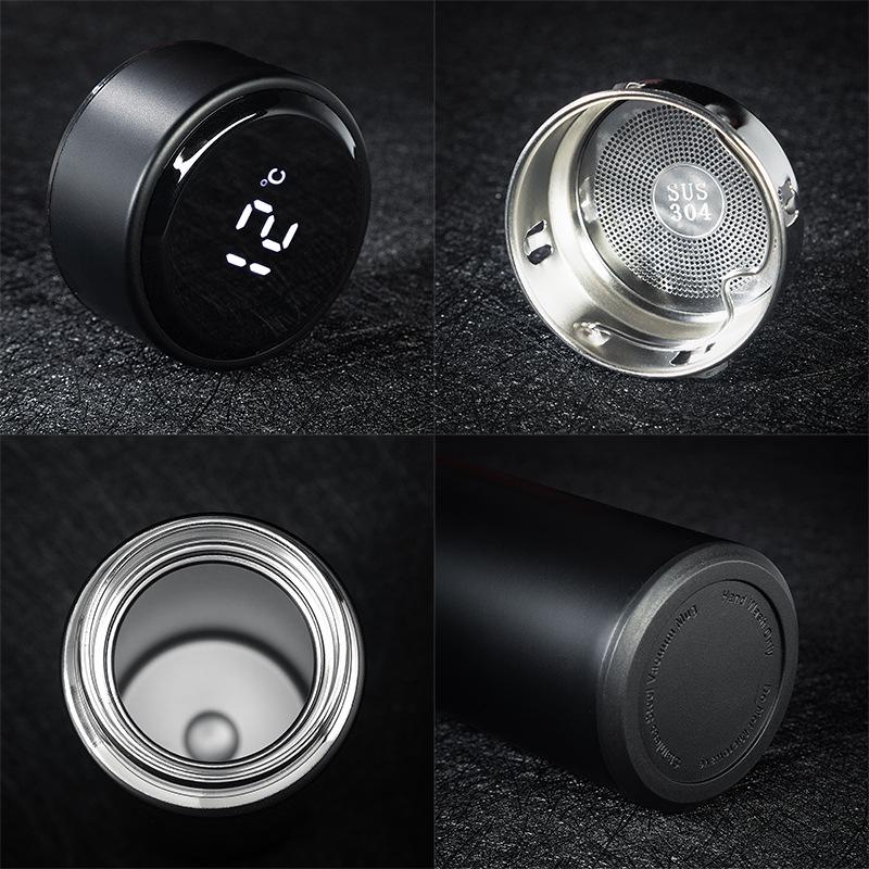 304 Stainless Steel Smart Temperature Display Insulated Water Cup with LED - Customizable Gift