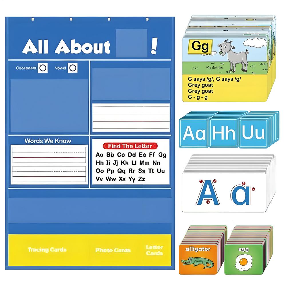 Alphabet Learning Pocket Chart All About Alphabet Chart Homeschool Activities Letter Learning Supplies For Boys Girls Kids Teens