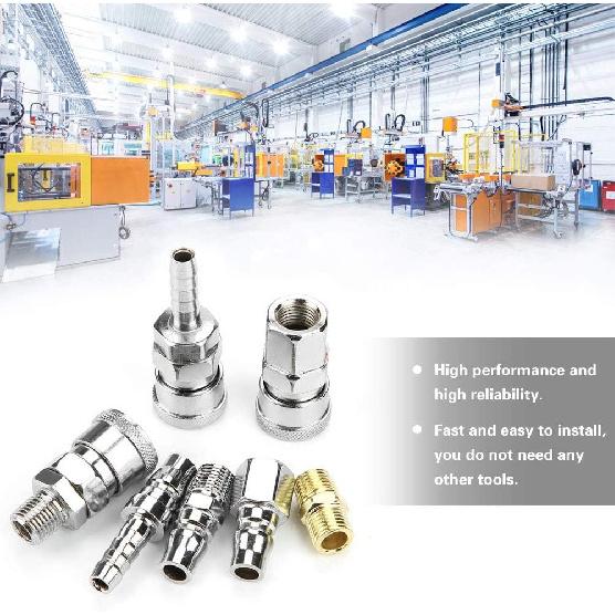 18pcs Industrial Air Coupling 1/4 Inch Air Fitting Japanese Type Quick Coupling Female Male Thread Air Compressor Connector Compressor
