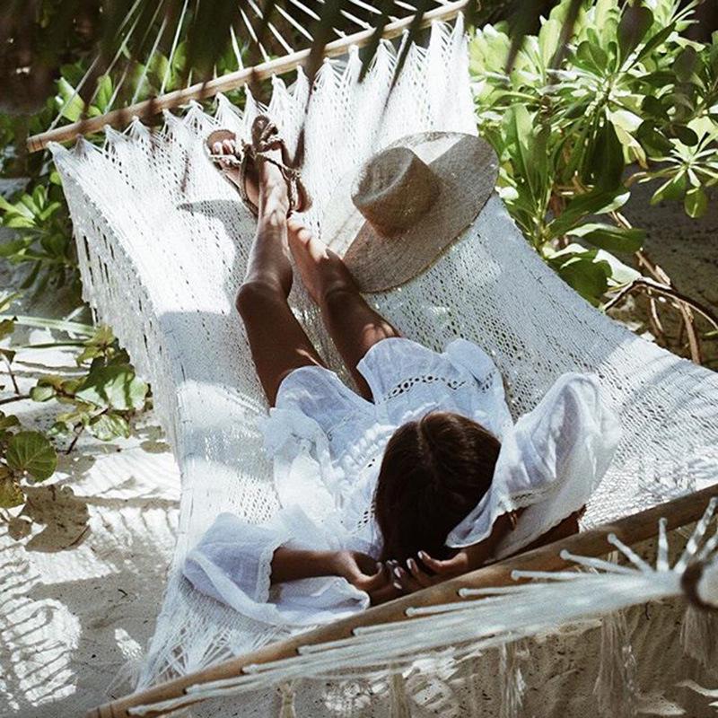 Hot-Selling Rayon Layered Lace Bell Sleeve Beach Cover-Up Sun Protection Cardigan