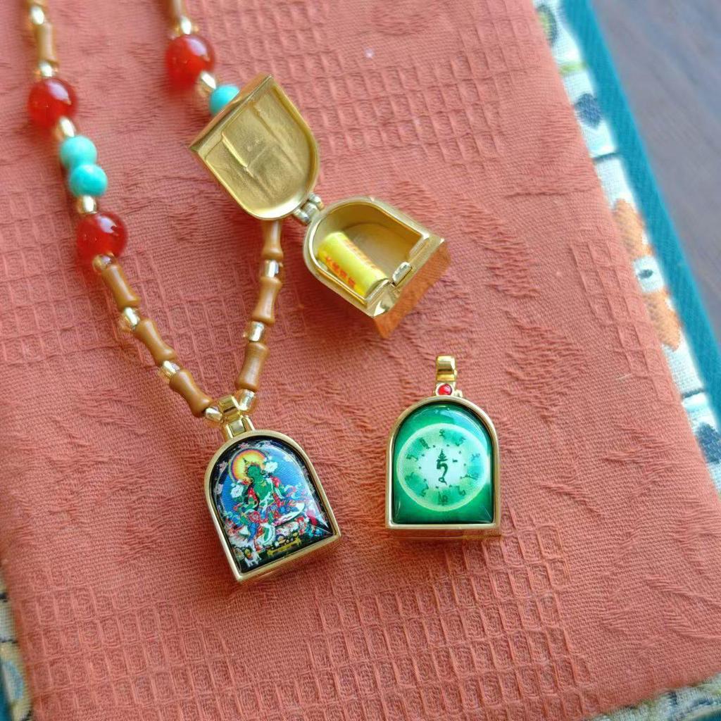 Handcrafted Retro Bamboo Necklace with Chinese Olive Core Pendant