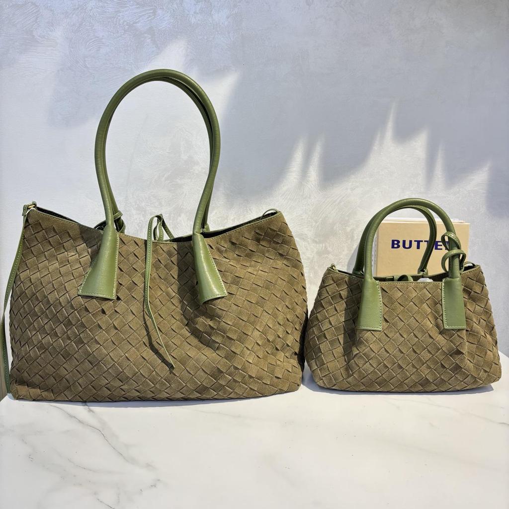 Herfst Retro Suède Geweven Tote: Veelzijdige Crossbody & Schoudertas