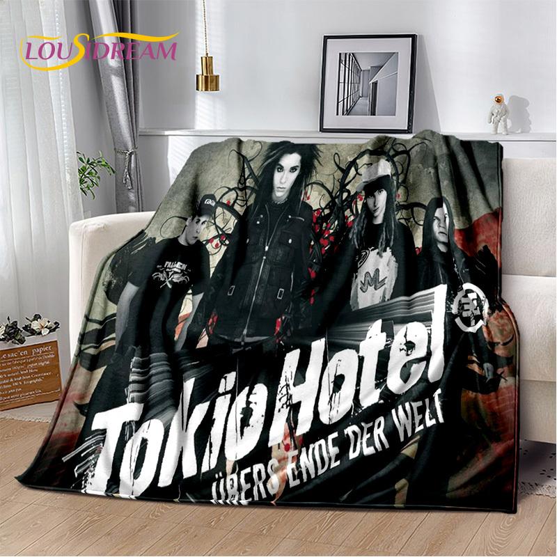 Tokio Hotel Rock Band Bill Kaulitz Blanket,Flannel Soft Throw Blanket for Home Bedroom Bed Sofa Picnic Office Hiking Leisure Nap