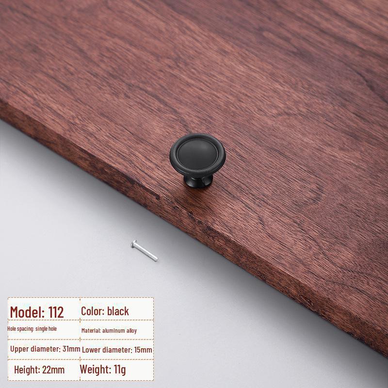 Black Aluminum Alloy European-Style Drawer & Cabinet Handle