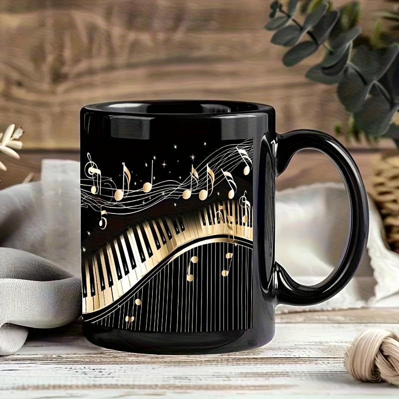 Piano pattern ceramic coffee mug water mug gift water mug