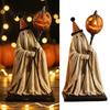 Lustige Halloween-Party-Dekoration, beleuchtete Geisterfigur mit Fernbedienung, Vintage-Harzstatue, leuchtender Kürbis, mysteriöse Feiertagsatmosphäre, Geschenk