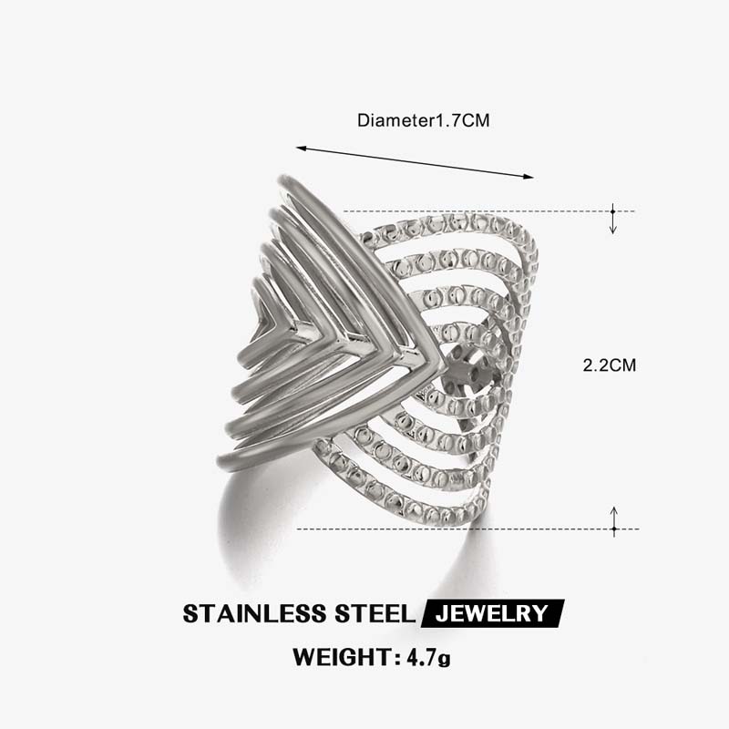 

Stainless Steel Metal Heart Rings for Women Minimalist Gold Color Line Geometric Ring Statement Waterproof Zircon Gifts