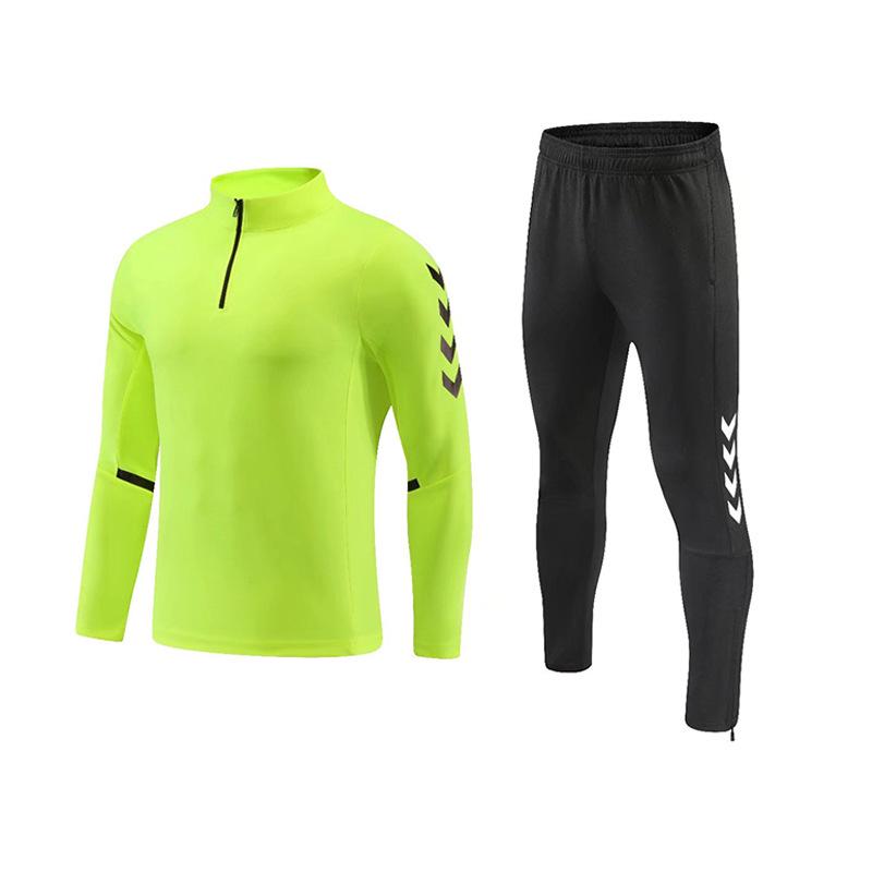 

Мужской тренировочный футбольный костюм с полумолнией и длинным рукавом на осень/зиму - школьная форма с принтом XXXL
