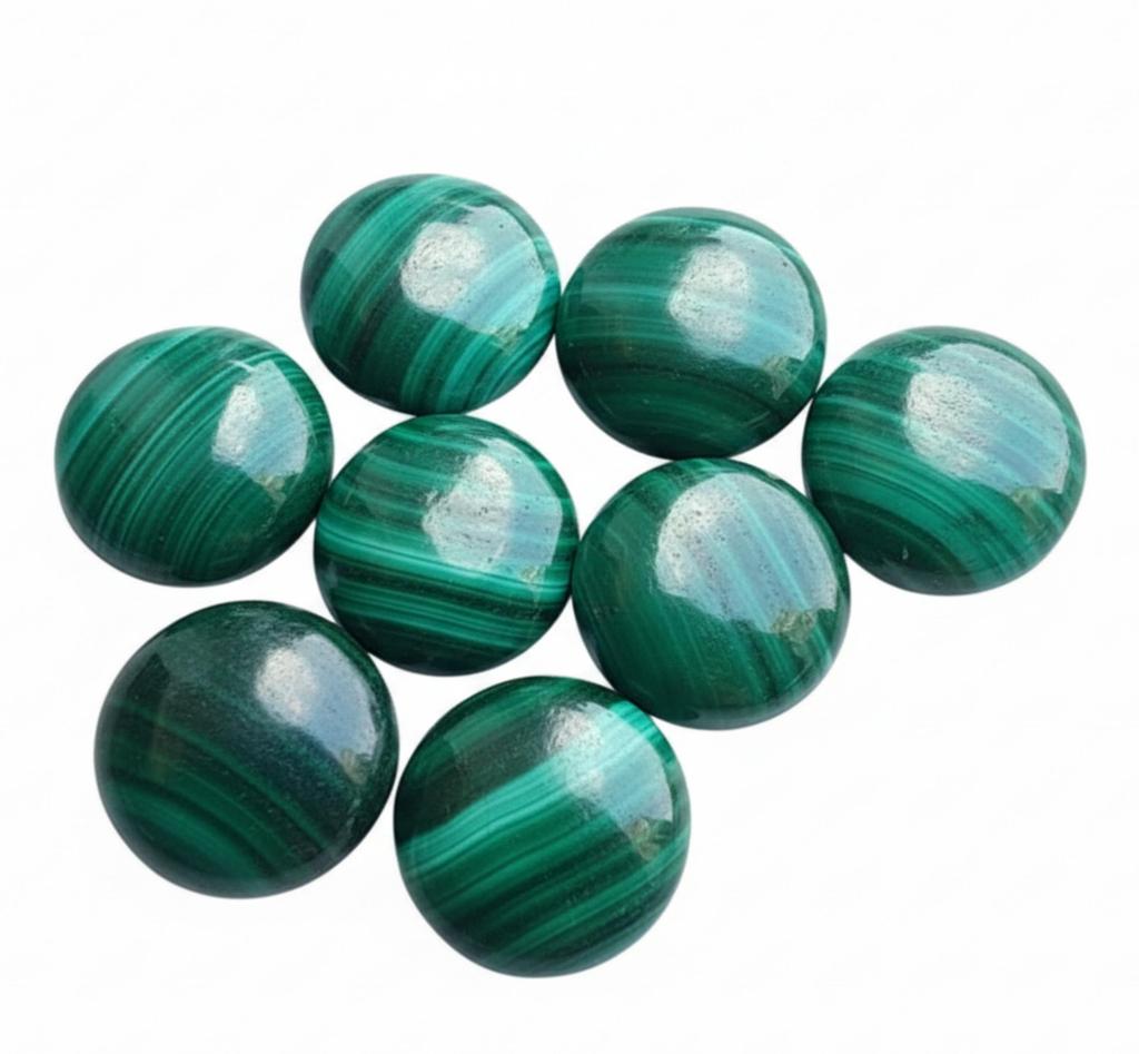 Natürliche Malachit Runde Cabochons - Malachit Flachboden Runde Edelsteine für Schmuck