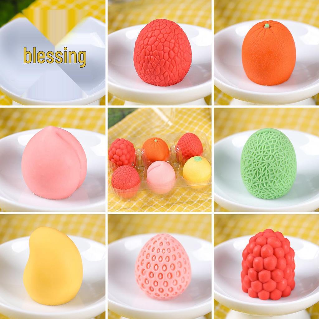 3D Mini Fruit Popsicle Mold - Mango, Peach, Lychee, Strawberry, Cantaloupe, Orange
