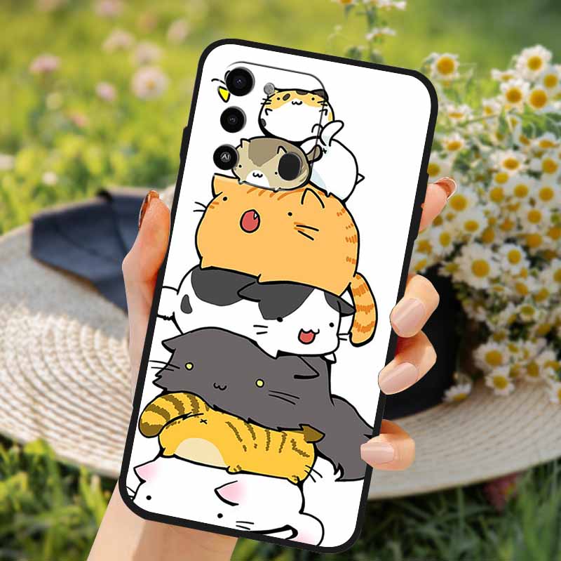 For Tecno Spark GO 2022 Case 2024 Cat Cartoon Soft TPU Silicone Phone Case For Tecno Spark 8C Cover Protective Spark8C KG5k KG5j