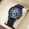 Men'S Watch Quartz Silicone Calendar Casual Waterproof Watch