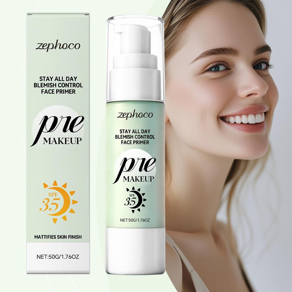 Zephoco Refreshing Primer for Oily-Combination Skin - Crease-Proof and Long-Lasting Makeup Base