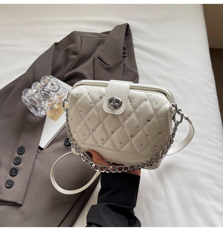 

Premium sense small fragrant style rhombus chain armpit bag 2025 new niche fashion versatile shoulder messenger bag белый