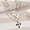 Hip-hop Necklace Jewelry Multi-layered Wearing Cross Pendant Necklace Female High-end Collarbone Chain
