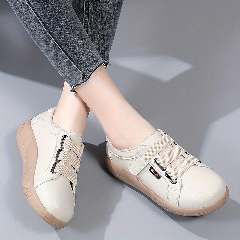 Women's Chunky-Soled White Sneakers 2025 Spring/Fall New Arrival Korean Style Slip-On Casual Sneakers