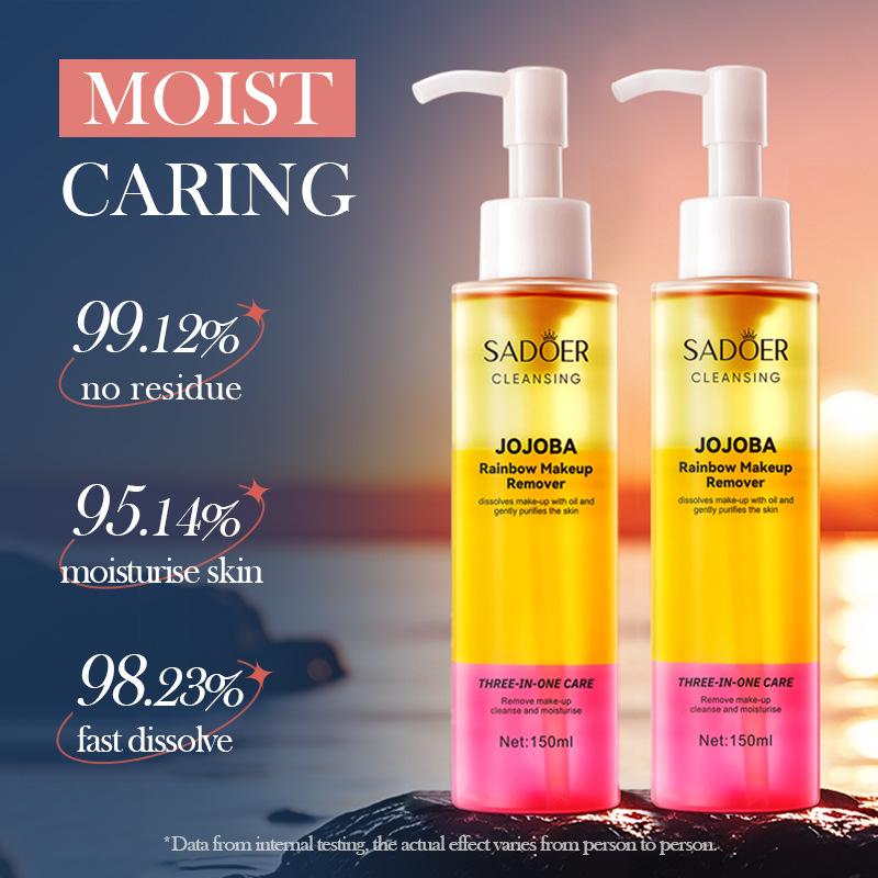 Jojoba Make-upentferner Reinigungsöl 3 in 1 Gesichtsreiniger Feuchtigkeitsspendend Tiefenreinigung Make-upentfernendes Öl