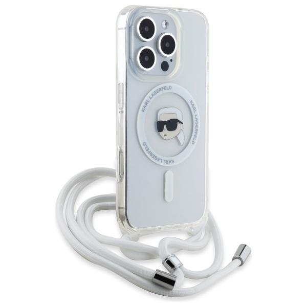 Karl Lagerfeld Klhmp16Xhckhnt Iphone 16 Pro Max 6.9 Hardcase Transparent Crossbody Iml Karl Head Magsafe