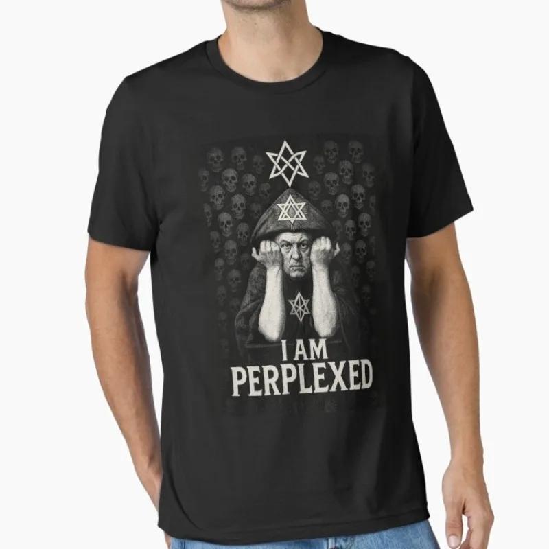 Funny T-shirt Aleister Crowley Graphic TShirts Unisex Cotton Vintage Round Neck Streetwear Tees Short Sleeve Harajuku Breatha... S разноцветный