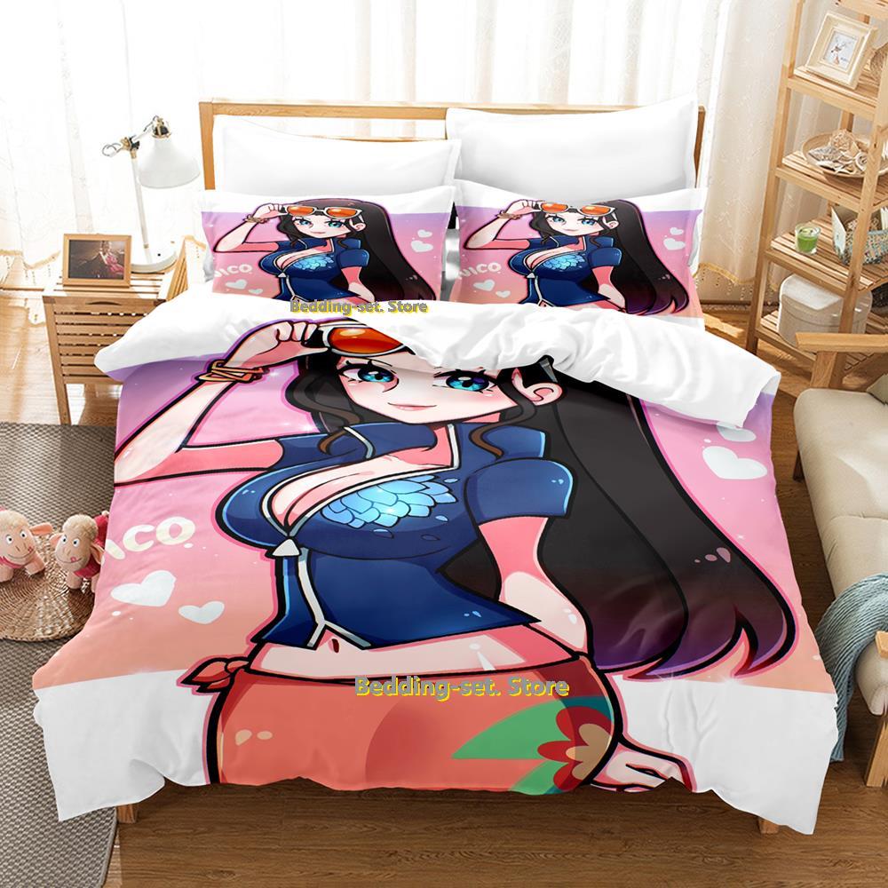 Nico Robin Beding Set Single Twin Ful Quen King-Sized Dimensionsd Dimensions Bed Linen Set Adult People Kid Bedrom Duvetcover Sets 3D Print Anime Bed