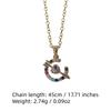 Purple Teardrop Zirconia Heart Pendant Necklace, Golden Tone Dainty Jewelry for Women