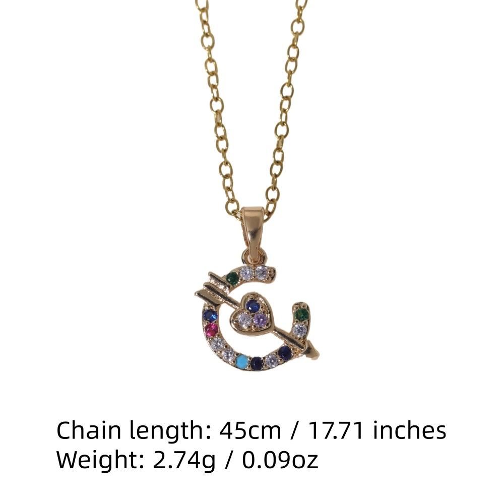 Purple Teardrop Zirconia Heart Pendant Necklace, Golden Tone Dainty Jewelry for Women