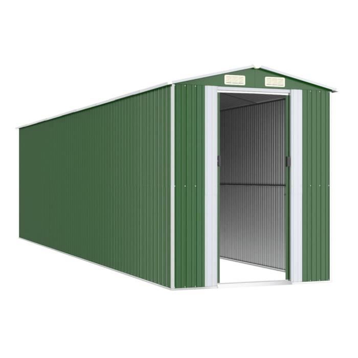 VidaXL Garden Shed Green 192x772x223 Cm Galvanized Steel 3147434