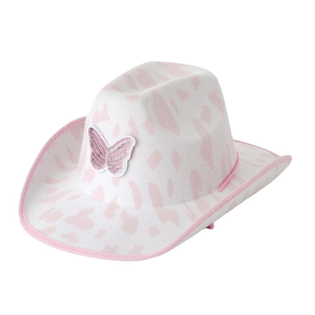 Women's Fedora with Shiny Star and Butterfly LOVE Design, Adjustable for Sun Protection