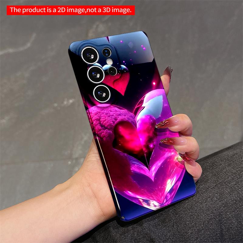 2DFlat Samsung phone case Glowing Heart Fusion Phone Case Applicable to Galaxy S23 S24 S25ULTRA S26 A12 A14 A15 A16 A54 A55