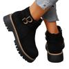 Autumn European and American new thick-soled suede short Martin boots large size buckle side zipper retro single boots