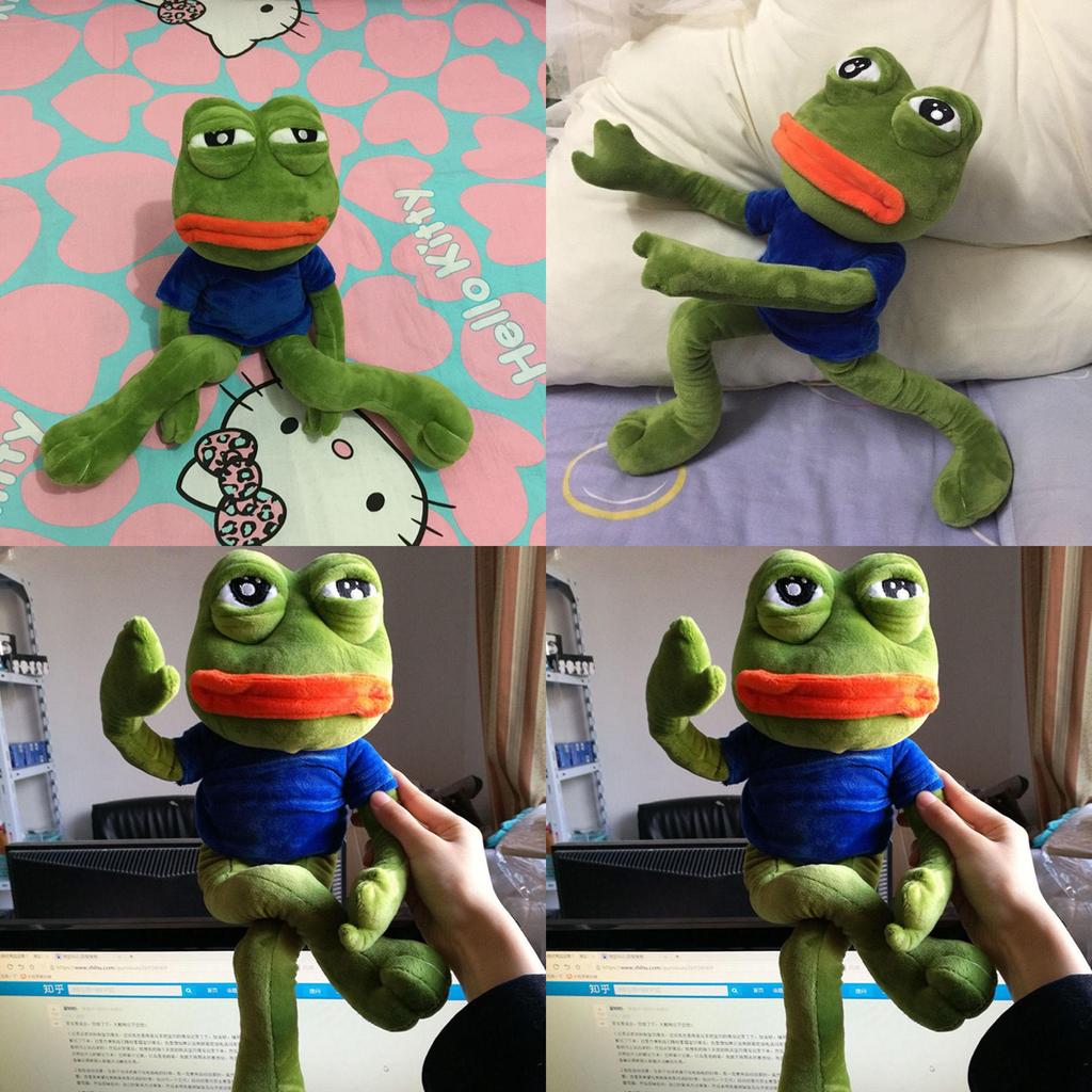 Adorable Creative Pepe Sad Frog The Frpg Wire Stuffed Animal Plush Toy Collectible