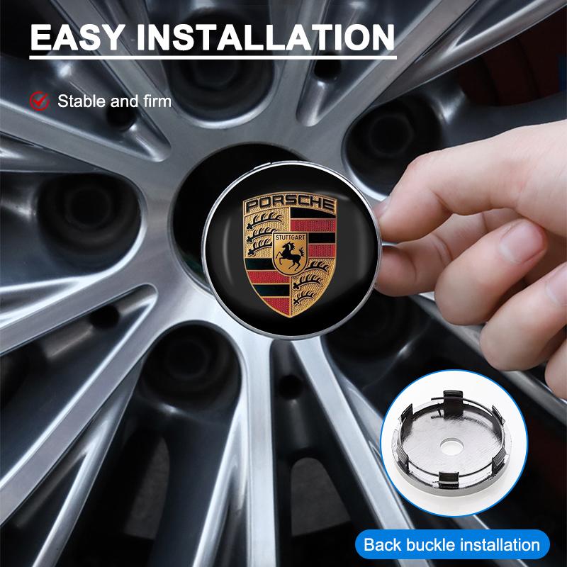 4 stk 60MM Bilhjul Senter Navkapsel Biltilbehør For Porsche Boxster Cayenne Panamera Macan Cayman 911 918 996 917 991