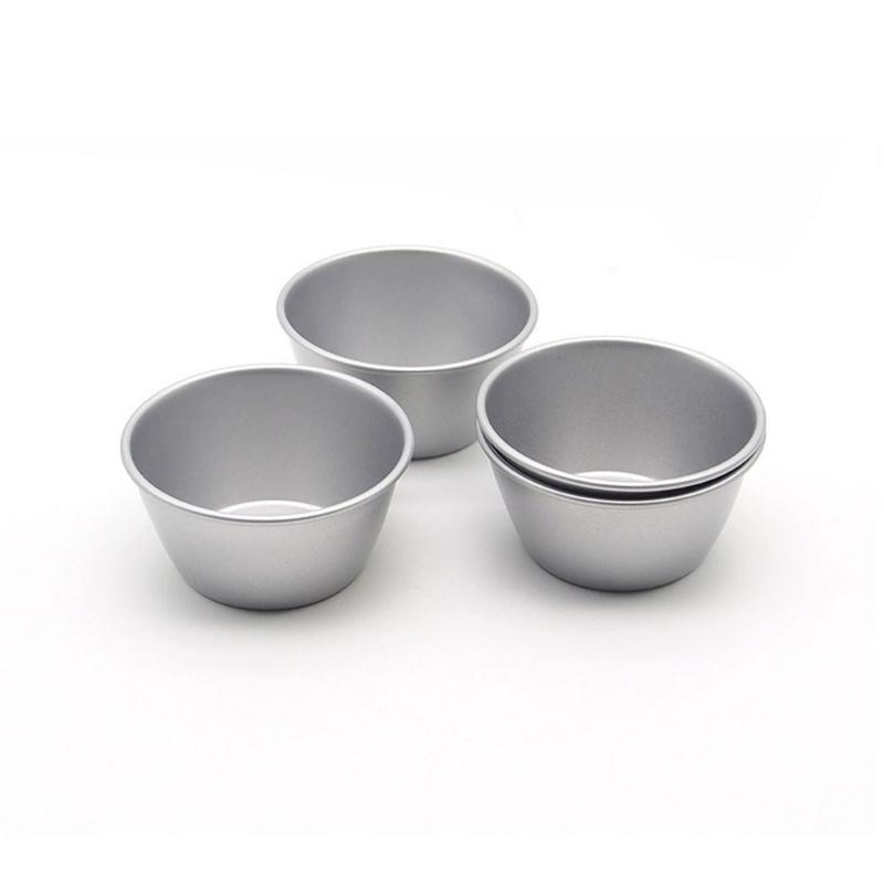 Mini Cup Shape Smooth Plain Aluminium Alloy Bakeware, Cheese Pie Pan, Jelly Tart Mold, Cupcake Tin for Oven, 10Pcs, 5.2cm