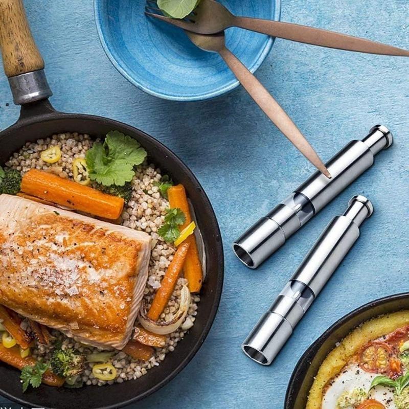 Pepper Grinder One Hand Mill Manual Press Bottle Pepper Mill Grinding Stainless Steel Spice Grinder Mill for Salt Pepper