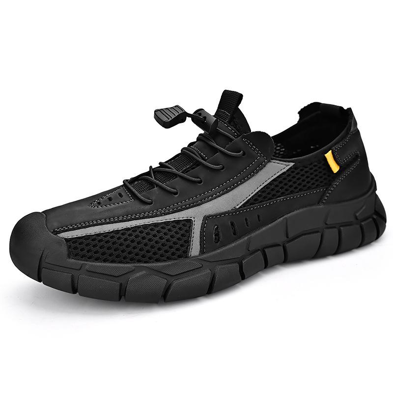 Men s Breathable Mesh Slip-On Sports Shoes - Non-Slip, Versatile for Spring and Summer 40 чёрный
