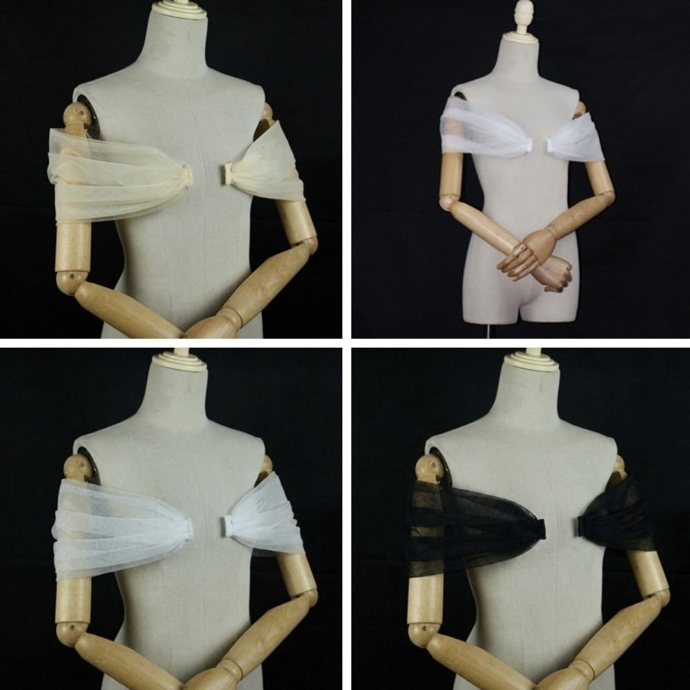Detachable Mesh Off Shoulder Sleeves Loose Sheer Arm Covers Bridal Wedding Arm Covers Evening Gown