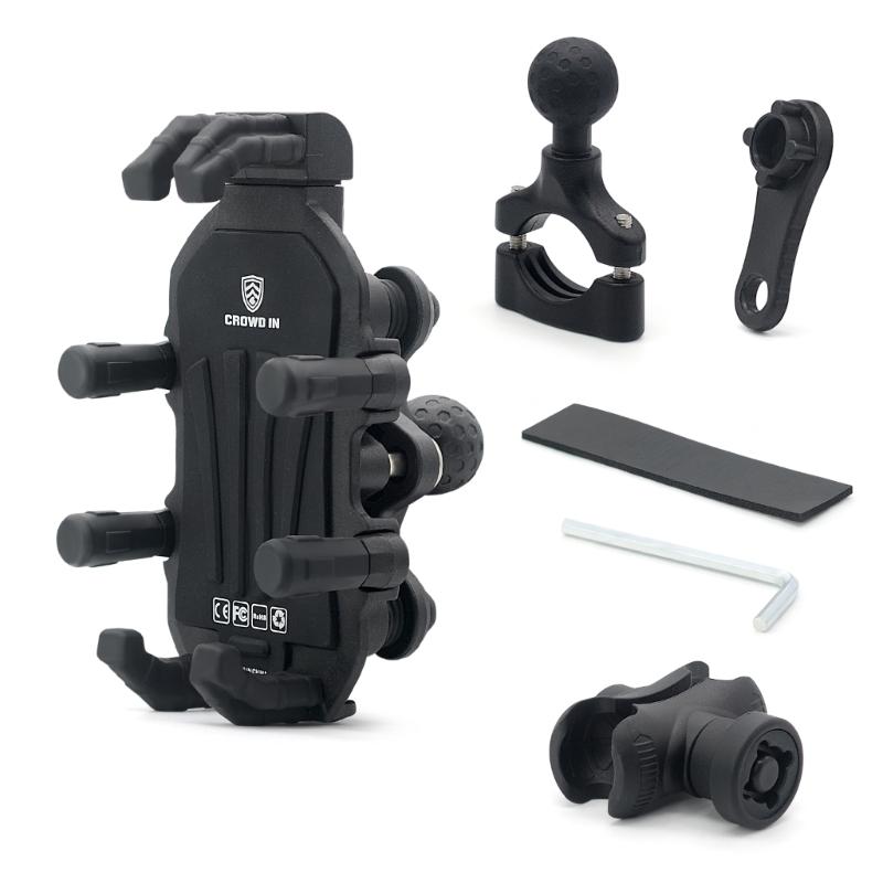 Motorcycle Phone Holder with Vibration Dampener & Secure Lock, Anti-Theft Motorcycle Phone Mount Handlebar Phone Holder