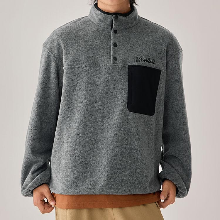 Skechers Half-Zip Fleece Color-Block Insulated Anti-Static Skin-Friendly Sports Casual Pullover Sweatshirt Men sweatshirt P425M190-0038