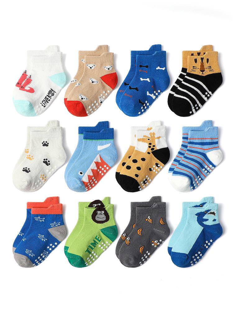 Striped Cartoon Non-slip Baby Boys' Breathable Socks