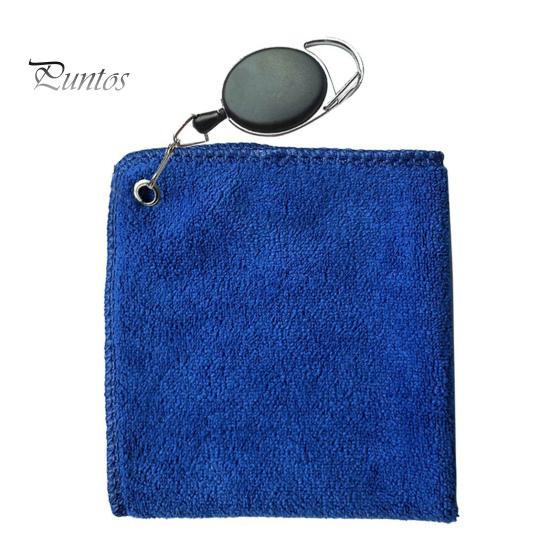 

Рушник для гольфу з мікрофібри, тканина для чищення гольфу з висувним гачком, абсорбуючий рушник для вологого та сухого прибирання для видалення піску, бруду, поту A синій