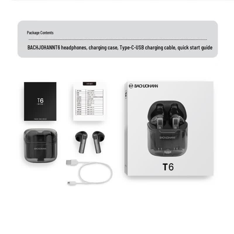 Bach Johann T6 Smart Noise Cancelling True Wireless Earbuds