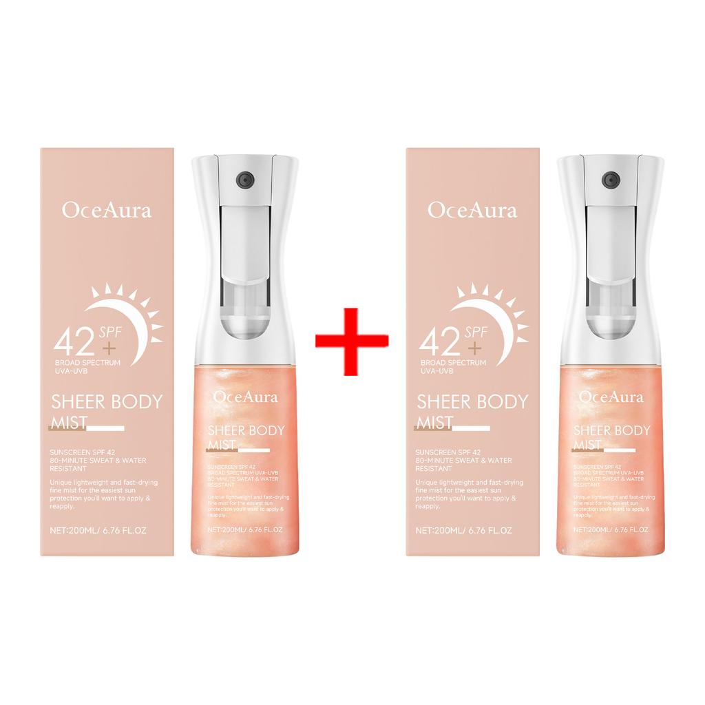 OceAura SPF42 Sunscreen Spray Anti UV Protection Sunburn Prevention Oil Control Lasting Waterproof Moisturizing Sun Cream less