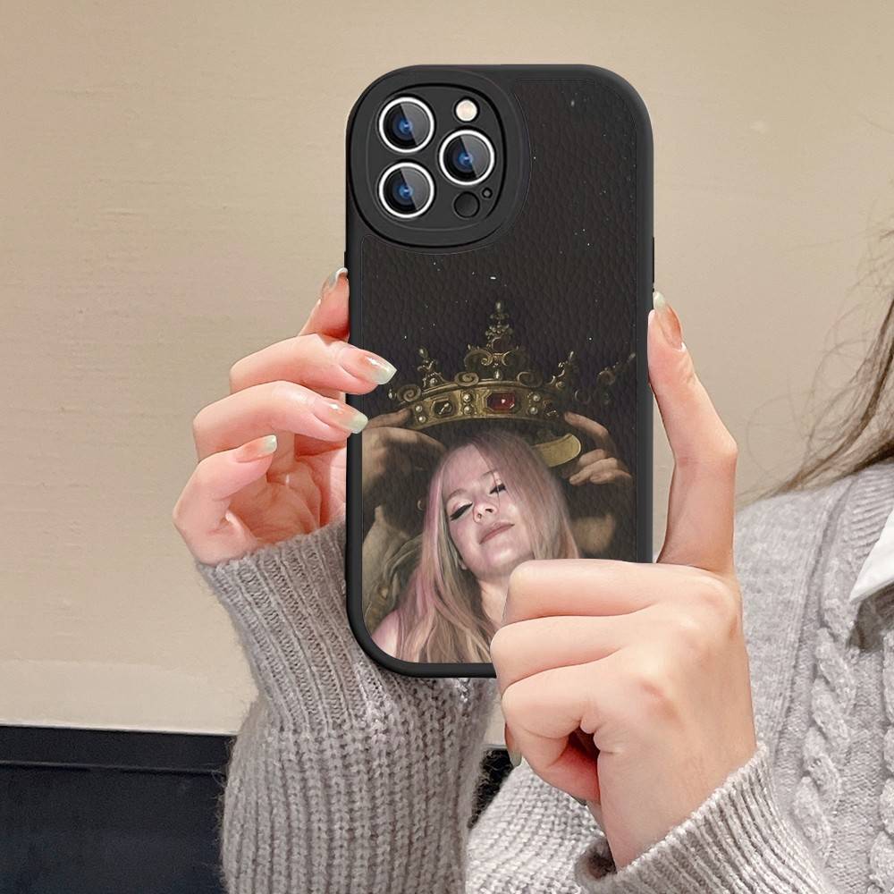 Avril Ramona Lavigne Leather Phone Case For IPhone 16 15 14 13 12 11 Pro Max Plus Shockproof Cover
