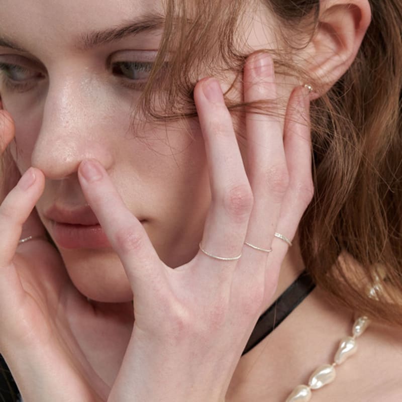 LOVE ME MONSTER [3 SET] [Silver] Shining Rings (L241MRI050)