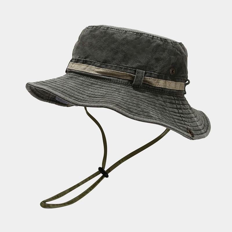 Unisex Washed Cotton Wide Brim Sun Hat Fishing Hiking Outdoor Activities Fall
