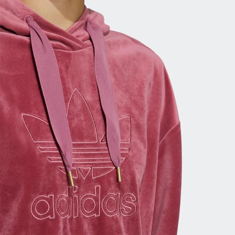 Adidas Originals Buchstaben Logo Kapuzenpullover Lässiges Langarm-Sweatshirt Damen Sweatshirt Rose GV2925