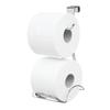 Over-The-Tank Toilet Paper Dispenser Holder Chrome Space Saving Design Extra Roll Storage No Drill Installation Durable Steel